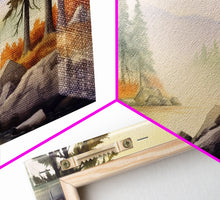 Load image into Gallery viewer, Beautiful Wall Art 3 Piece Canvas Print Framed Wall Decor, Watercolor Landscape Painting Print, Pacific Northwest, Oregon Art
