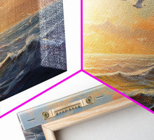 Carregar imagem no visualizador da galeria, Beautiful Ocean At Sunset 3 Piece Canvas Print Wall Art, Above Sofa, Abstract Art, Modern Art, Minimalism Lakehouse Decor
