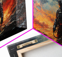 Load image into Gallery viewer, Framed Canvas Print - Marooned - Astronaut Stranded on an Alien Planet, Scifi Wall Art, Science Fiction, Dystopian Space Travel Art

