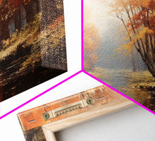 Carregar imagem no visualizador da galeria, Beautiful Fall Landscape Painting Framed Canvas Print, Fall Decor, Thanksgiving Decor, Autumn Decor, Home Decor, Fall Decorations
