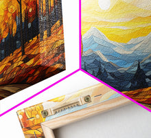 Carregar imagem no visualizador da galeria, Fall Trees, Autumn Wall Art, Abstract Nature Painting, Sunset Art, College Dorm Decor, Camper Wall Decor, Canvas Wall Art, Panoramic Art
