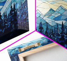 Carregar imagem no visualizador da galeria, Abstract Wall Art, Winter Wall Art, Mosaic Wall Art, Nature Art Print, Canvas Print, Wall Hanging, Landscape Art, Camper Wall Decor
