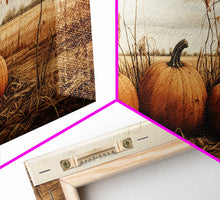 Carregar imagem no visualizador da galeria, Autumn Wall Art, Pumpkin Decor, Farm Wall Art, Canvas Print, Wall Hanging, Panoramic Art, Farmhouse Wall Decor, Housewarming Gift, RV Decor
