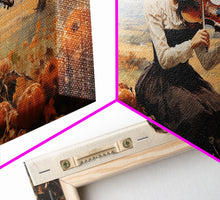Load image into Gallery viewer, Girl Violinist, Fall Wall Decor, Pumpkin Decor, Canvas Print, Wall Hanging, Panoramic Art, Country Home Decor, Violin Wall Art, Gift For Her

