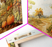 Cargar imagen en el visor de la galería, Fall Wall Art, Pumpkin Decor, Nature Wall Art, Canvas Print, Wall Hanging, Panoramic Art, Living Room Prints, Country Home Wall Art, RV Art
