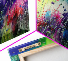Load image into Gallery viewer, Framed Canvas Print of Colorful Wild Flower Field - Gallery-Wrapped Artwork - Ready to Hang - High Quality Artwork - Panoramic Art
