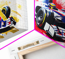 Carregar imagem no visualizador da galeria, Formula 1 Race Car Graffiti Art, Framed Canvas Print, Wall Art, Mancave Art, F1 Splatter Art
