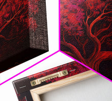 Load image into Gallery viewer, Blood red tree, fantasy horror art, framed canvas print
