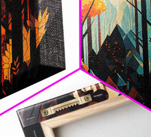 Carregar imagem no visualizador da galeria, Forest fire seen through a kaleidoscope, framed canvas print, wall art
