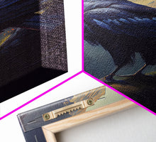 Load image into Gallery viewer, The raven, cool mountain crow art, raven in a forest portrait, fine art poster print
