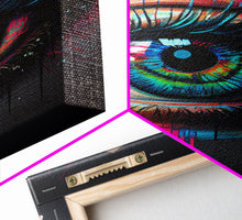 Load image into Gallery viewer, Vibrant Graffiti Style Eye Wall Art Canvas Print - Street Art Inspired Graphic Illustration Artwork
