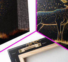 Load image into Gallery viewer, Deer made of stars, reflection stag, framed canvas print, unique wall art, starry night stag
