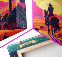 Load image into Gallery viewer, Cowboy Wild West Valley Sunset Mountains Cactus Fine Art Print, Wall Art Print, Wall Poster, Wall Décor
