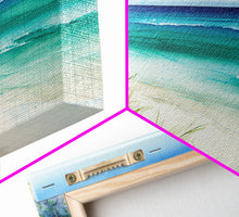 Carregar imagem no visualizador da galeria, Canvas Print, Painting of Emerald Green Waves, Framed Canvas Art, whimsical ocean art, framed wall art
