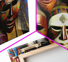 Carregar imagem no visualizador da galeria, African Traditional Masks Framed Canvas Wall Art | Canvas Print Decor for Home &amp; Office Decoration I Ready To Hang Canvas
