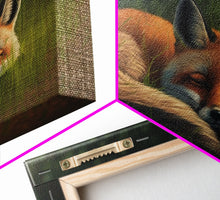 Carregar imagem no visualizador da galeria, Cute Sleeping fox Framed Canvas Wall Art, Canvas Print Decor for Home &amp; Office Decoration Canvas Ready to Hang
