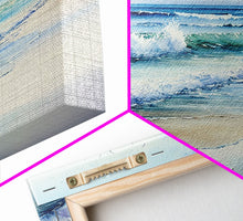 Load image into Gallery viewer, framed ocean art, beach wall art, framed wall art, living room wall decor, abstract landscape art, framed canvas print
