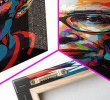 Load image into Gallery viewer, Notorious RBG, Ruth Bader Ginsburg Pop Art Portrait, Framed Canvas Print, Colorful Historic Figure Art
