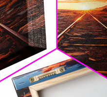 Carregar imagem no visualizador da galeria, Abandoned Train Tracks Somewhere In The Arizona Desert, Framed Canvas Print, Western Decor
