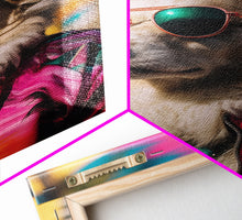 Load image into Gallery viewer, Dog With Shades, Pomeranian Wall Print, Dog Wall Art, Pink Shirt, Funny Wall Art, Framed Wall Art, Framed Canvas, Wall Print, Wall Canvas
