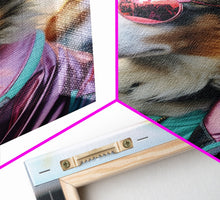 Load image into Gallery viewer, Border Collie Wall Print, Dog Wall Art, Dog With Shades, Pink Hoodie, Funny Art, Framed Wall Art, Framed Canvas, Wall Print, Wall Canvas
