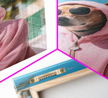 Cargar imagen en el visor de la galería, Chihuahua Wall Print, Dog Wall Art, Dog Sunglasses, Pink Hoodie, Funny Wall Art, Framed Wall Art, Framed Canvas, Wall Print, Wall Canvas
