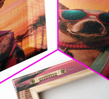 Cargar imagen en el visor de la galería, Chihuahua Wall Print, Dog Print, Dog Sunglasses, Dog In Pink Tracksuit, Funny Art, Framed Wall Art, Framed Canvas, Wall Print, Wall Canvas
