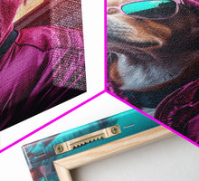 Cargar imagen en el visor de la galería, Corgi In Hot Pink Hoodie Sunglasses Wall Print, Dog Portrait, Dog Art Print, Framed Wall Art, Framed Canvas, Wall Print, Wall Canvas
