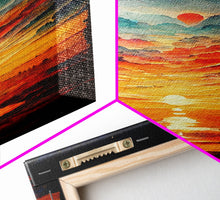 Carregar imagem no visualizador da galeria, Abstract sunset and clouds canvas print, beautiful oil painting print, nature and landscape wall art, ready to hang
