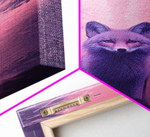 Load image into Gallery viewer, Fox Wall Print, Animal Art Print, Animal Portrait, Pink Art, Abstract Wildlife Art, Framed Wall Art, Framed Canvas, Wall Print, Wall Canvas
