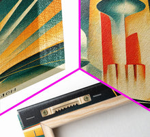 Carregar imagem no visualizador da galeria, Art Deco Style Spaceship, Space Exploration, Science Fiction / SciFi Canvas Print, Ready to Hang Wall Art
