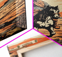 Load image into Gallery viewer, Cowboy Wall Decor, 12x18 Art Print, Equestrian Wall Art, Western Decor, Southwestern Art, Wild West Painting Wall Art, Framed Canvas Print
