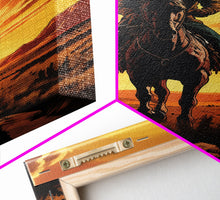 Load image into Gallery viewer, Cowboy Wall Decor, 12x18 Art Print, Equestrian Wall Art, Western Decor, Southwestern Art, Wild West Painting Wall Art, Framed Canvas Print
