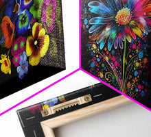 Carregar imagem no visualizador da galeria, Beautiful Wildflowers Canvas Prints  - Set of 3 - Framed Wall Art- Wild Flowers - Mother&#39;s Day - Gift For Her - Floral / Botanical Art
