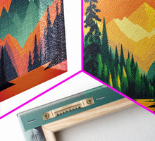 Load image into Gallery viewer, Scandinavian Canvas Prints Framed, 3 Piece Wall Art, Nordic Print Set, Modern Abstract Art, Minimalist Landscape Sunset Art, Forest Mountain
