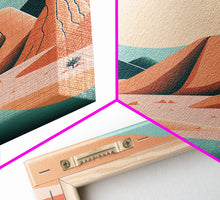 Load image into Gallery viewer, Scandinavian Inspired Midwestern Pop Art, Minimalist Boho Style Desert Landscape, Framed Canvas Print, Western Abstract Art
