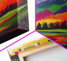 Load image into Gallery viewer, Surreal Rainbow Mountain Landscape, Framed Canvas Print
