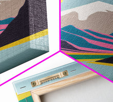 Load image into Gallery viewer, Surrealist Mountain Landscape, Abstract, Framed Canvas Print, Pink Mountains
