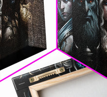 Load image into Gallery viewer, The Æsir, Aesir, Old Norse Gods, Framed Canvas Print, Norse Mythology, Scandinavian Mythology Fantasy Art
