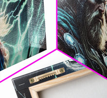 Load image into Gallery viewer, Thor God of Thunder, Framed Canvas Print, Norse Mythology Art,  Fantasy Art
