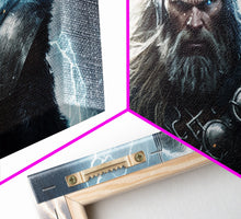 Load image into Gallery viewer, Thor Art, God of Thunder, Framed Canvas Print, Norse Mythology Art,  Fantasy Art

