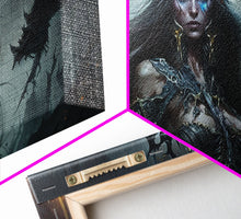Load image into Gallery viewer, Hel, Goddess of Death, Framed Canvas Print, Norse Mythology Fantasy Art, Framed Canvas Print
