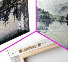 Load image into Gallery viewer, Blue Lake Art | Framed Canvas Print | Blue Lake Painting | Oregon Lake House Decor | Guest Room Landscape Painting | Sparks Lake Painting
