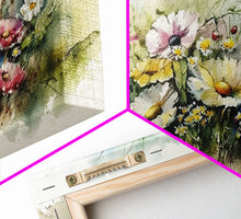 Carregar imagem no visualizador da galeria, Abstract Watercolor Wildflower Meadow Painting, Canvas Print, Colorful Botanical Art Prints, Abstract flower Art, Extra Large Painting
