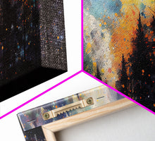 Carregar imagem no visualizador da galeria, Forest Fire Abstract, Forest Landscape Wall Art, Framed Canvas Print, Pine Tree Canvas, Pine Tree Artwork, Pine Tree Canvas Art, Wall Decor
