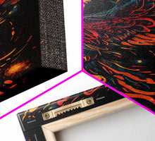 Load image into Gallery viewer, Phoenix In Flames, Retribution, Framed Canvas Print, The Phoenix, Framed Wall Art, Original Painting Phoenix, Fire Chicken
