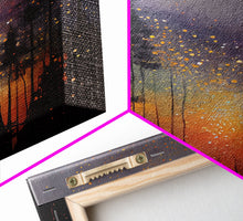 Carregar imagem no visualizador da galeria, Abstract Pine Canvas Print of Oil Painting, Large Original Textured Fall Pine Forest Painting Contemporary Living Room Wall Art Decor
