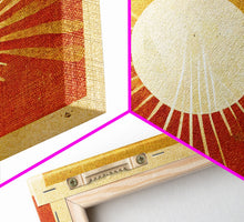 Carregar imagem no visualizador da galeria, Abstract Midcentury Modern Sunburst, Canvas Print, Art Deco Style wall art, sun with sun rays, sun burst, boho style, ready to hang
