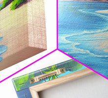 Carregar imagem no visualizador da galeria, Canvas Tropical Beach Wall Art, Seashore, Palm Trees, Island, Beach Scene Art Print, Wall Decor, Green, Panoramic, Wall Art, Canvas Print
