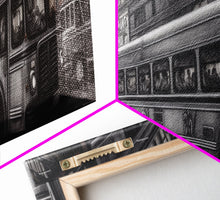 Load image into Gallery viewer, Detailed Street Pencil Sketch Canvas Print, City Wall Art, Bus, Cars, Traffic, Buildings, Urban Art Print, Panoramic, Wall Art, Canvas Print
